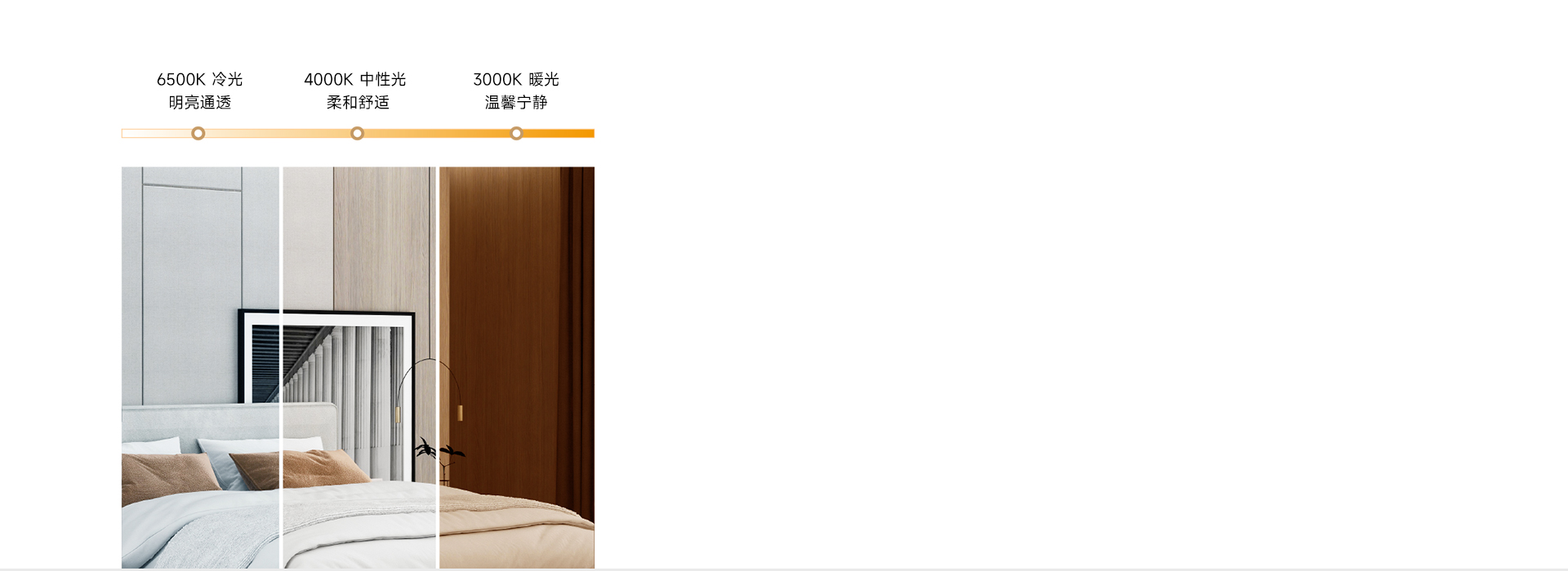 營造多種照明氛圍 三色變光，可根據(jù)需要...